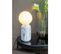 Lampe à Poser Design Boule Gala Effet Marbré - H. 32 Cm - Blanc