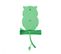 Horloge Hibou H37,5cm Vert