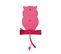 Horloge Hibou H37,5cm Rose