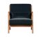 Mark - Fauteuil En Bois Et Velours - Couleur - Gris Anthracite