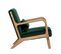 Mark - Fauteuil En Bois Et Velours - Couleur - Vert Forêt