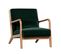 Mark - Fauteuil En Bois Et Velours - Couleur - Vert Forêt