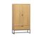 Silas - Buffet Haut 2 Portes 1 Tiroir En Bois H149cm - Couleur - Bois Clair