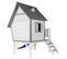 Cabin XL Maison Enfant Avec Toboggan Bleu   Aire De Jeux Pour L'extérieur En Gris et Blanc