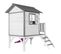Maison Enfant Beach Lodge XL Blanc Avec Toboggan Violet   Maison De Jeux En Bois Ffc Pour Les