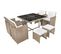 Salon De Jardin Encastrable En Rotin - 109x109x74 Cm - Beige