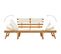 Banc De Jardin Avec Coussins 2-en-1 - 190x68x74 Cm - Naturel