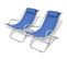 Chaises Inclinables De Terrasse 2 PCs Acier Bleu