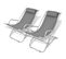 Chaises Inclinables De Terrasse 2 PCs Acier Gris