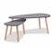 Ensemble De Tables Basses 2 PCs Bois De Pin Massif Noir