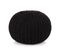 Pouf Tricoté À La Main Coton 50 X 35 Cm Noir