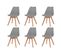 Chaises À Manger Lot De 6 Gris Plastique