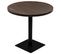 Table De Bistro Mdf Et Acier Rond 80 X 75 Cm Frêne Foncé