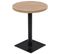 Table De Bistro Mdf Et Acier Rond 60 X 75 Cm Couleur De Chêne