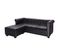 Canapé Chesterfield En Forme De L Cuir Synthétique Noir 1