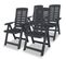 Chaises Inclinables De Jardin 4 Pièces Plastique Anthracite