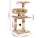 Arbre à Chat Et Griffoirs En Sisal 65 Cm Beige Motif De Pattes