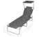 Chaise Longue Pliable Avec Auvent Acier Gris