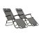 Chaises Longues Pliables 2 PCs Avec Repose-pied Acier Gris