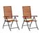 Chaises inclinables de jardin 2 pcs Bois solide d'acacia