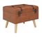 Tabouret de rangement 40 cm marron pâle similicuir