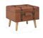 Tabouret de rangement 40 cm marron pâle similicuir