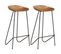 Tabourets De Bar 2 PCs Bois D'acacia Massif