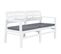 Banc De Jardin À 2 Places Et Coussins 133 Cm Plastique Blanc