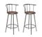 Tabourets De Bar Lot De 2 Marron Acier