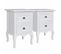 Table De Chevet 2 PCs Avec 2 Tiroirs Mdf Blanc