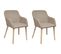 Chaises À Manger Lot De 2 Beige Tissu Et Chêne Massif