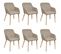 Chaises À Manger Lot De 6 Beige Tissu Et Chêne Massif