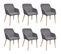 Chaises À Manger Lot De 6 Gris Clair Tissu Et Chêne Massif