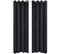 2 PCs Rideau Blackout Occultant Noir Avec Oeillets En Métal 135x245cm