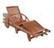 Chaise Longue Outdoor En Bois D'acacia - 60x200cm - Marron Foncé