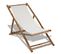 Chaise De Terrasse En Bambou Et Toile - 112x60x75 Cm - Blanc