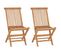 Chaises Pliables De Jardin 2 PCs Bois De Teck Solide