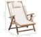 Chaise D'extérieur En Bambou - 62x86x(71-91) Cm - Blanc