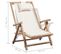 Chaise D'extérieur En Bambou - 62x86x(71-91) Cm - Blanc