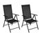 Chaises Pliables De Jardin 2 PCs Aluminium Et Textilène Noir