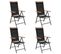 4 PCs Chaises Pliables De Jardin Aluminium Et Textilène Noir