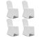 Housse De Chaise Extensible 4 PCs Blanc