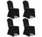 Housse De Chaise Extensible 4 PCs Noir