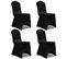 Housse De Chaise Extensible 4 PCs Noir