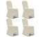 Housse De Chaise Extensible 4 PCs Crème