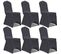 Housse De Chaise Extensible 6 PCs Anthracite