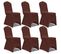 Housse De Chaise Extensible 6 PCs Marron