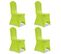 Housse De Chaise Extensible 4 PCs Vert