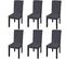 Housse De Chaise Droite Extensible 6 PCs Anthracite