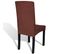 Housse De Chaise Droite Extensible 6 PCs Marron